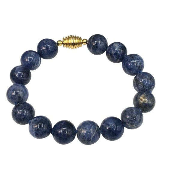 Sodalite Polished Beads Knotted Vintage Bracelet - Picture 7 of 9